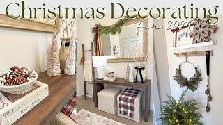 CHRISTMAS DECORATE WITH ME | Entryway Christmas Decor | Christmas Decor Ideas for 2024 | Part 2