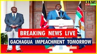 LIVE - Ruto to address the Nation from State House ahead of Gachagua impeachment motion Parliament