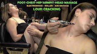 EFFECTIVE SHOULDER ACNE REMOVAL FOR LADY + CRACKS + ASMR head,face,ear,foot,hip,chest,arm massage