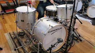 (SOLD) Drum Kits - Canopus Drums 15x22 9x13 15x16 R.F.M Maple (Silver Sparkle)