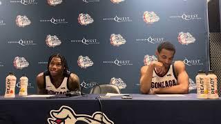 Gonzaga’s Khalif Battle and Nolan Hickman post UMass Lowell