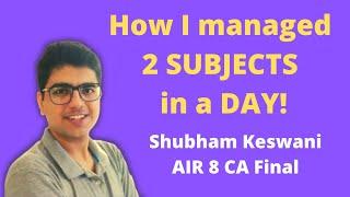 Managing 2 Subjects a Day • 80/20 Rule