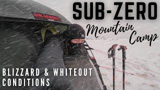 SUB-ZERO -9.9 WHITEOUT ! WINTER BLIZZARD MOUNTAIN CAMPING IN THE HILLEBERG SOULO BLACK LABEL TENT