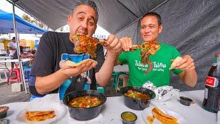 Extreme MEXICAN STREET FOOD in Los Angeles!!  DINO DRUMSTICKS + Backyard Breakfast!!