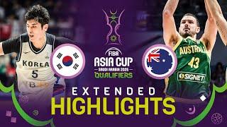 Korea  v Australia  | Extended Highlights | FIBA Asia Cup 2025 Qualifiers