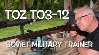 Soviet TOZ TO3-12 military trainer 22lr target rifle, iron sights at 50 yds. Made in the USSR