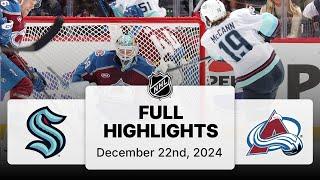 NHL Highlights | Kraken vs. Avalanche - December 22, 2024