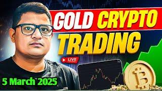 XAUUSD LIVE Trading Showdown Gold vs Crypto | @traderedge_official | 5 March