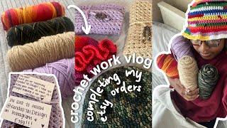 completing my etsy orders! | crochet work vlog