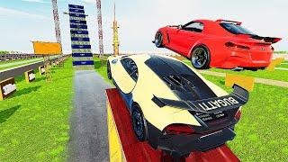 Cars Vs Mega High Container  Jump Test #7 - Speed Sports Car Crash - BeamNG Drive