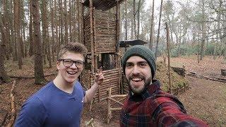 Bushcraft ft. ALEC STEELE - Fire Lighting, Steak, Axe work - Epic Day at The Camp!