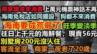 海南要成荒島了！三亞海鮮餐暴跌20倍，全國遊客拒絕消費，海南旅遊旺季即淡季，投資200萬開民宿，如今200元都沒人來，商家求遊客來消費，先享受後消費#大陸旅行#三亞旅遊#春節遊#旅行團#購物團