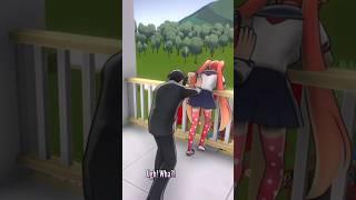 Senpai Pushes Osana Off the Roof (Yandere Simulator) #shorts