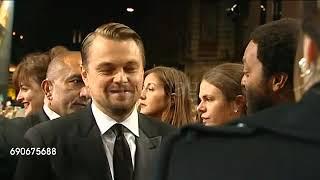 Chiwetel Ejiofor chats with Leonardo DiCaprio at the BAFTA MOVIE AWARDS 2014