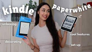 kindle paperwhite unboxing  set up, cool features & decorating