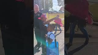 Firefighter Makes a Special Hat for a Boy ️