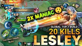 20 Kills+MVP 2X Maniac - Lesley Deadly Sniper Queen | Global Top 1 Build | MLBB | Black Shark Gaming