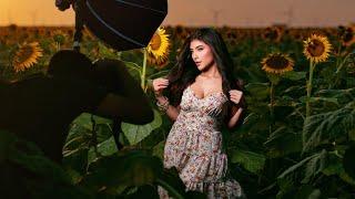 Sunflower Field Portraits in Bright Sun w/ a Speedlight - BTS 50