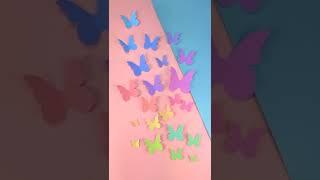 Free Printable Easy Paper Butterfly | DIY Rainbow Butterfly Wall Decor #shorts