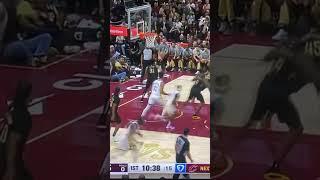 Evan Mobley rejects Andrew Wiggins at the rim. #cavaliers #nba #cavs #warriors