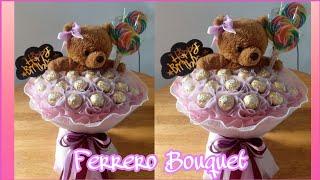 How to make ferrero bouquet with teddy bear #giftideas #chocolatebouquet