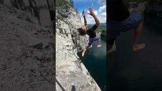 112 FT JUMP AT CRAZY QUARRY ‍ #shorts #cliffjumping