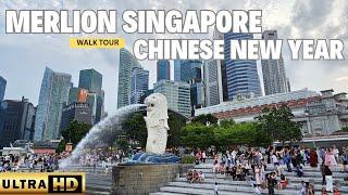 Exploring Singapore Merlion Walking Tour UHD