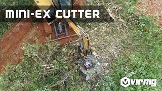 Virnig's 42" Mini Excavator Rotary Brush Cutter on a CAT 306 Mini