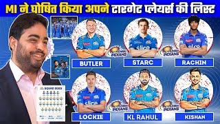 IPL 2025 : Mumbai Indians Target Players for IPL 2025 Mega Auction | Official List | Mi targets 2025