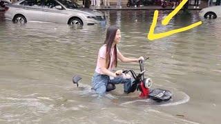 Walking in Dongguan, China, the streets are like Venice after a rainstorm