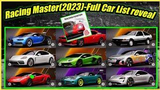 Racing Master(2023)-Full Car List reveal