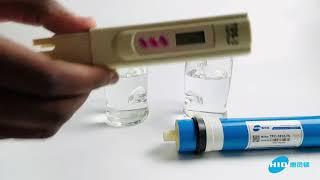 HID RO Membranes: TDS test between Feed water and Reverse Osmosis water using HID 1812- 75 GPD.