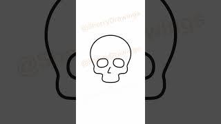 How to draw a skull and crossbones for Halloween #halloween #skull #crossbones #drawing #shorts