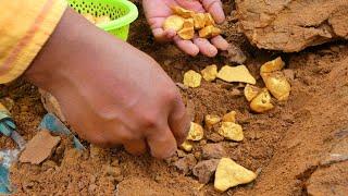 wow Digging For Treasure at the Mountain by Gold Miner, Expensive Gold Nuggets.