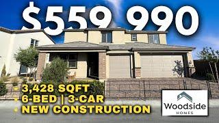 HUGE 3,428 sqft New Construction Home in Las Vegas | Woodside Homes Isla Plan Tour