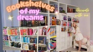 Build and Organize my new bookshelves with me!/ Bookshelf tour!