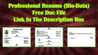 Professional Resume | Free Doc File | MJ Digital