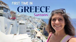 Our First Time in SANTORINI GREECE! Hotel With A VIEW! Amazing Sunset Dinner and MORE!