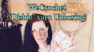 Unboxing my “Dishie” yarn haul from WeCrochet (even though the box was trashed). 