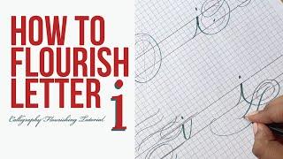 How to flourish  lowercase letter i. Calligraphy Flourishing Tutorial