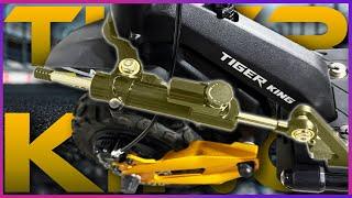 NEW Steering Damper Add-On for the King. Tiger King Electric Scooter Just Even More Stable at 47MPH!