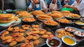 Delicious Crispy Pancakes With Lots Of Shrimp And Many Other Unique Best Street Food Collection 2024