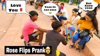 Cute Girl's  Proposing Prank With Flips in Public Place