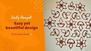 Simple rangoli design: Easy & Quick rangoli making process