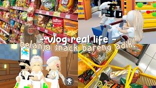 VLOG REAL LIFE#1 ! - Belanja Snack bareng Adik Akuu di Alfa!!  - | Roblox Indonesia  |