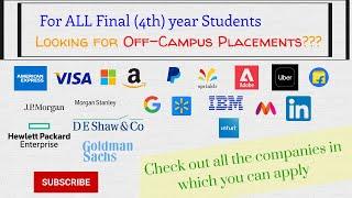 Companies recruiting FRESHERS || Must-Watch 