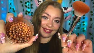 ASMR 1 Hour Bronzing Pearls stirring & applying to your face  (makeup applying, satisfying sounds)