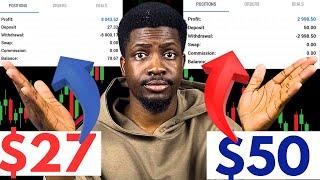 Trading a Small $50 Forex Account To Over $3000 Using Gold (XAUUSD) Only