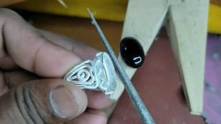 Black stone ring making ! How to make ring jewelry