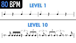 Rhythm Exercises for Musicians at 80 BPM 